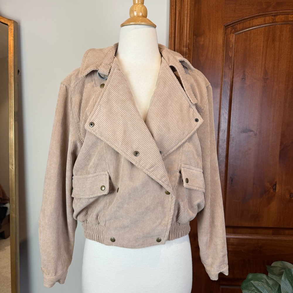 Anthropologie Beige Corduroy Utility Jacket - Picture 8 of 15